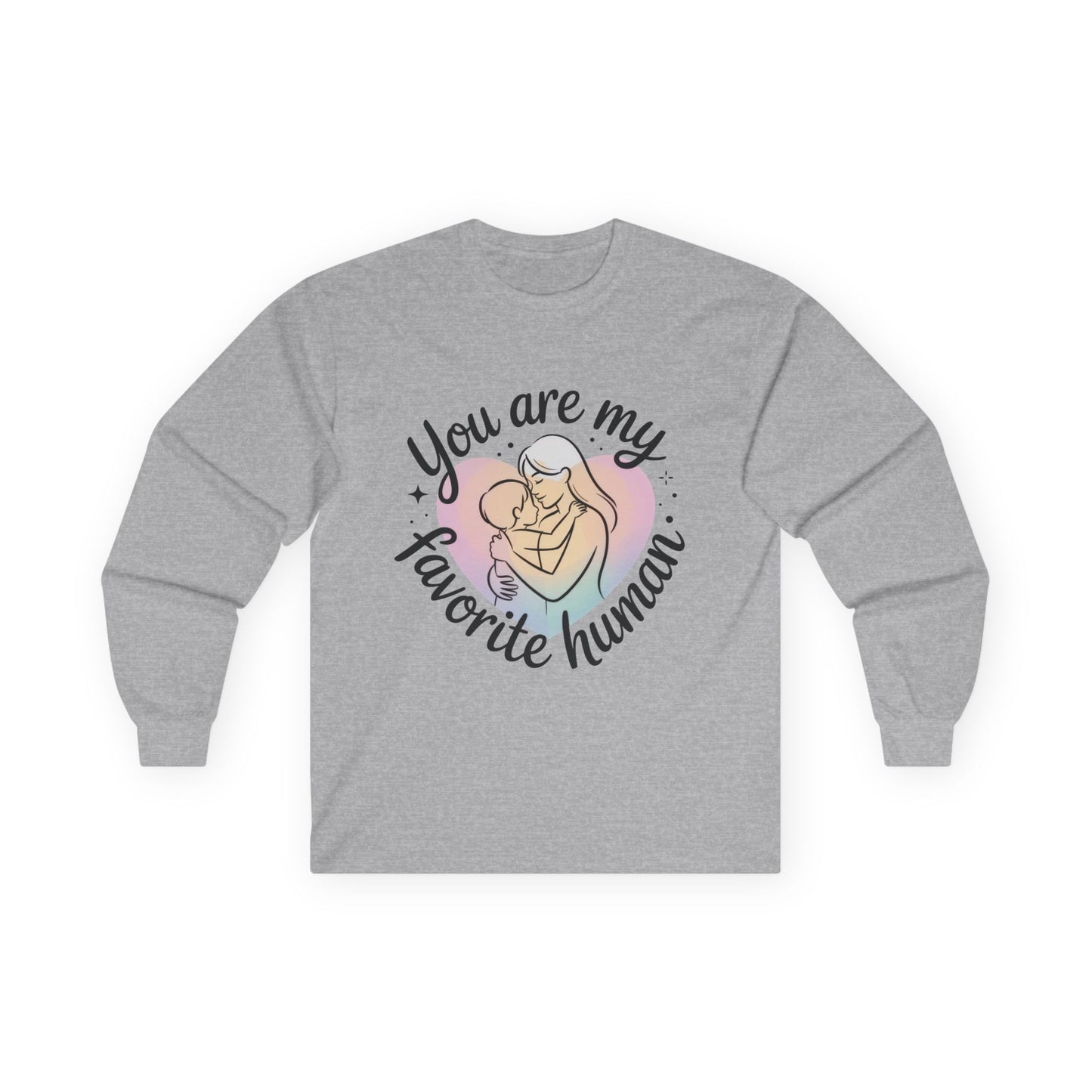 You Are My Favorite Human Mom and Baby Shirt, Unisex Ultra Cotton Long Sleeve Tee, Mother's Day Gift, Cute Heart Design