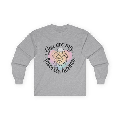 You Are My Favorite Human Mom and Baby Shirt, Unisex Ultra Cotton Long Sleeve Tee, Mother's Day Gift, Cute Heart Design