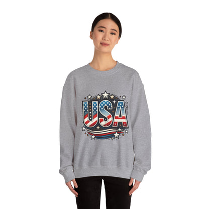 USA Pride Crewneck Sweatshirt, Comfortable Unisex Top, Great for Fourth of July, Independence Day, Everyday Wear, Cozy Gift