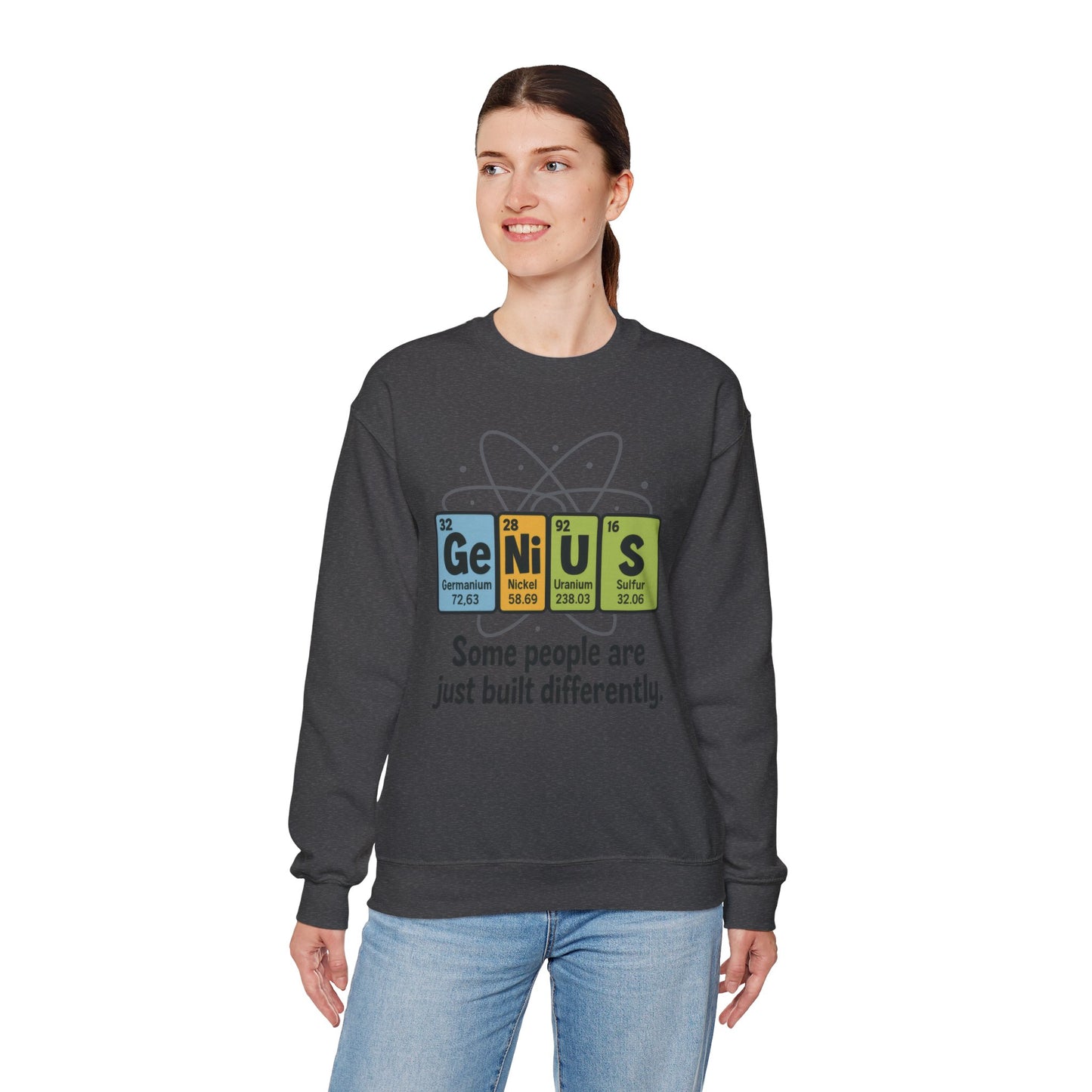 Funny Womens Science Sweatshirt, Genius Periodic Table Pullover, Nerdy Chemistry Gift for Her,  Funny Gift for Nerds, Science Geek Apparel