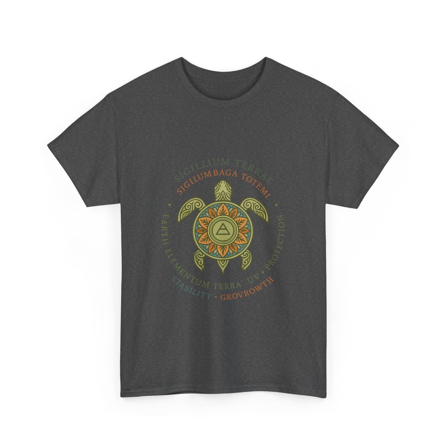 Earth Totem Turtle Unisex T-Shirt, Sigillum Terrae Symbol, Elemental Growth Unisex Tee, Spiritual UV Protection Shirt, Nature Symbol Gift