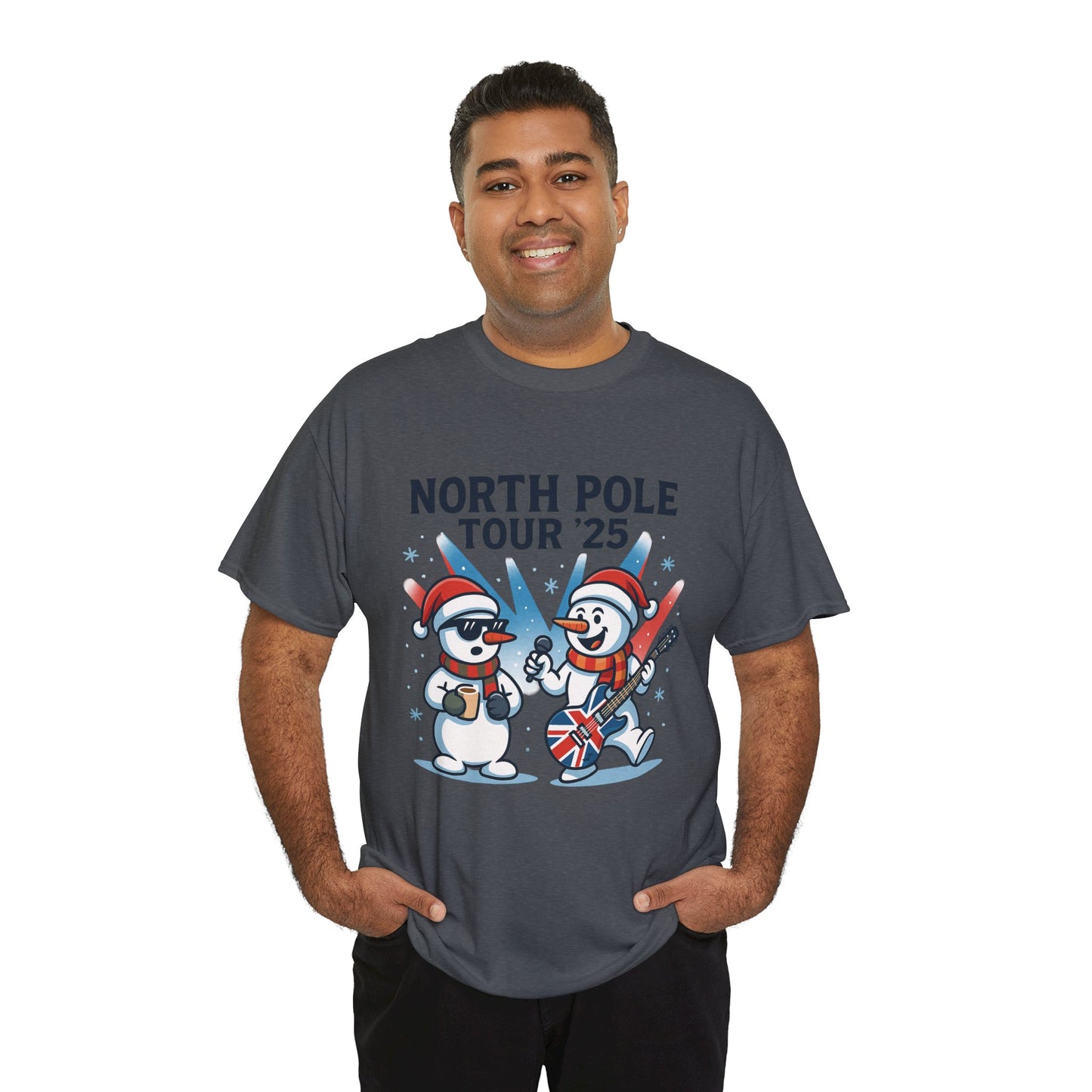 North Pole Tour 25 Men's Christmas T-Shirt, Funny Rock Music Holiday Tee
