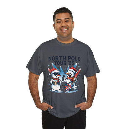 North Pole Tour 25 Men's Christmas T-Shirt, Funny Rock Music Holiday Tee
