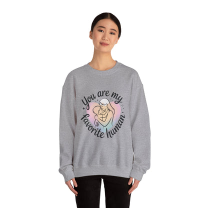 You Are My Favorite Human Mom Sweatshirt, Cute Pastel Heavy Blend Crewneck for Mothers Day, Cozy Gift for Moms, Mothers Day Gift