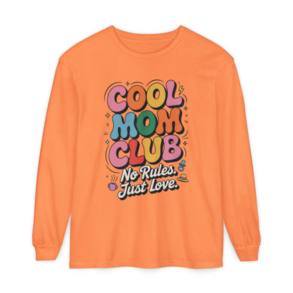 Cool Mom Club Long Sleeve T-Shirt, Funny Mom Tee, Gift for Moms, Mother's Day Gift, No Rules Just Love Quote Tee