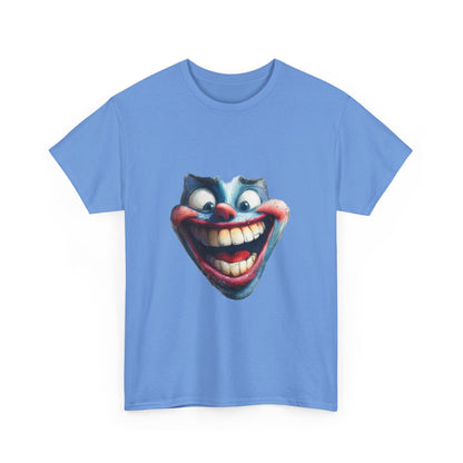 Funny Clown Face Unisex Heavy Cotton Tee, Creepy Clown Face T-Shirt, Humor T-Shirt,Clown Theme Shirt, Funny Horror Graphic Tee