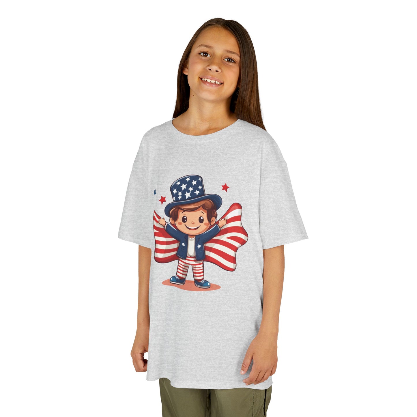 4th of July Kids T-Shirt,Kids  Unisex Patriotic Tee, American Flag Outfit for Boys and Girls, Independence Day Shirt, Cute American Shirt