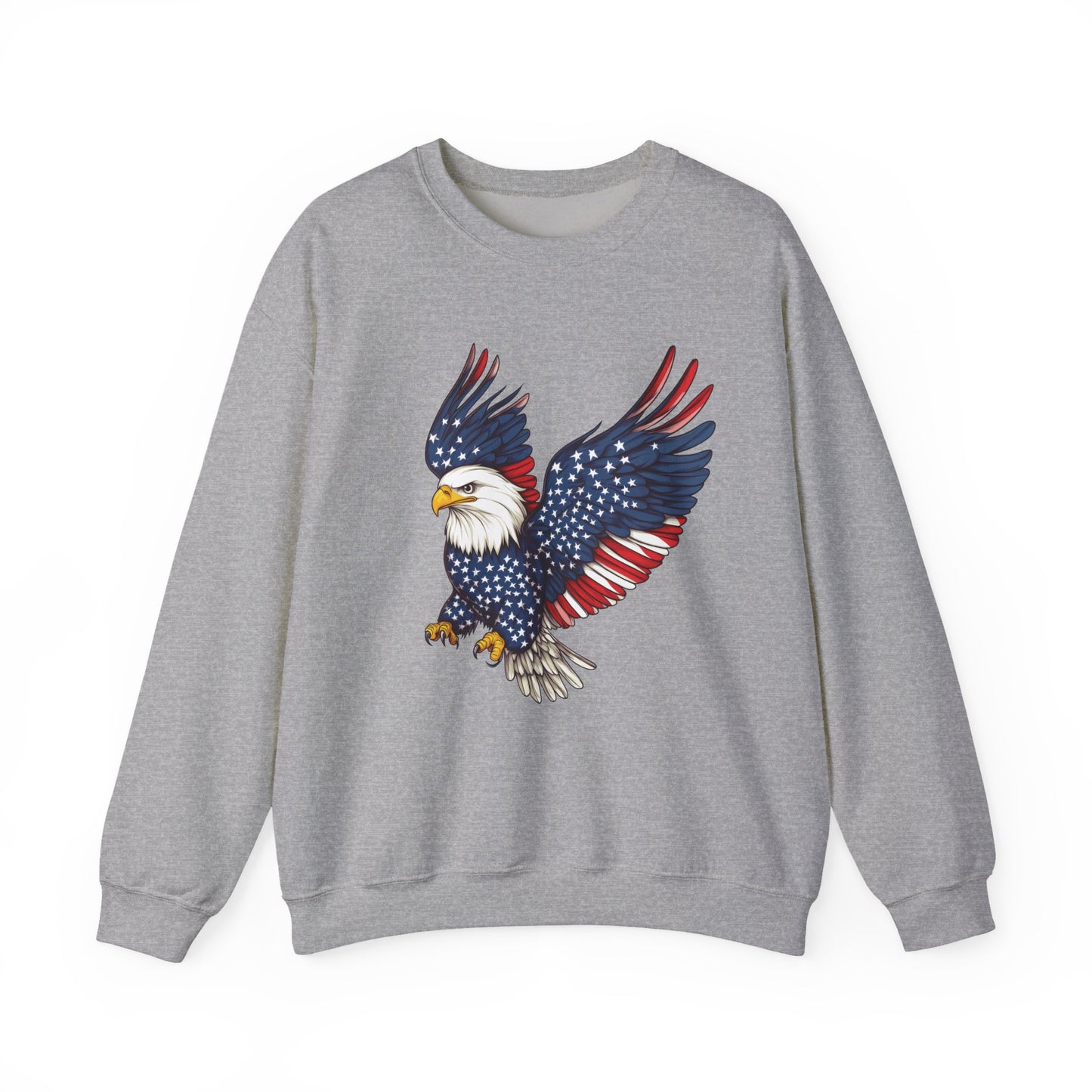 Patriotic Eagle Sweatshirt, Unisex Crewneck, USA Pride Apparel, Cozy Everyday Wear, Perfect for Independence Day, Gift for Patriots