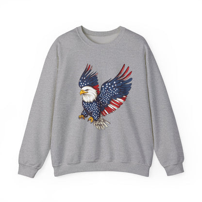 Patriotic Eagle Sweatshirt, Unisex Crewneck, USA Pride Apparel, Cozy Everyday Wear, Perfect for Independence Day, Gift for Patriots