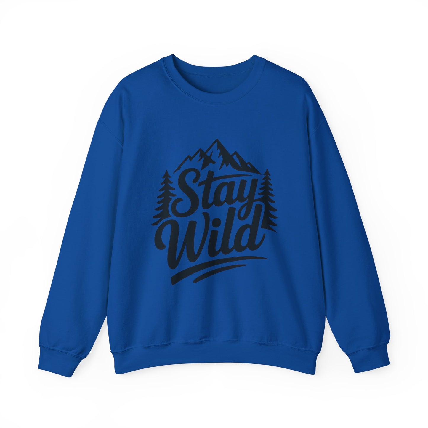 Stay Wild Unisex Crewneck Sweatshirt, Cozy Casual Wear for Adventurers, for Nature Lovers, Mountain Nature Unisex Crewneck Sweatshirt
