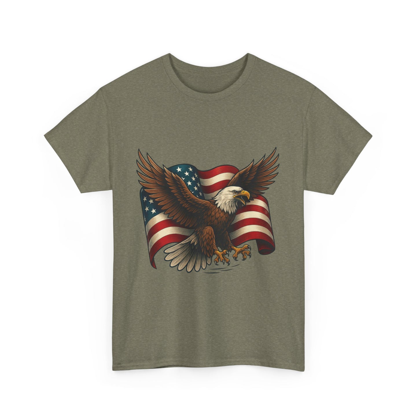 American Eagle Graphic Tee, Patriotic T-Shirt, Fourth of July Apparel, Eagle Love Shirt, Unisex Heavy Cotton Tee