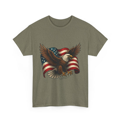 American Eagle Graphic Tee, Patriotic T-Shirt, Fourth of July Apparel, Eagle Love Shirt, Unisex Heavy Cotton Tee