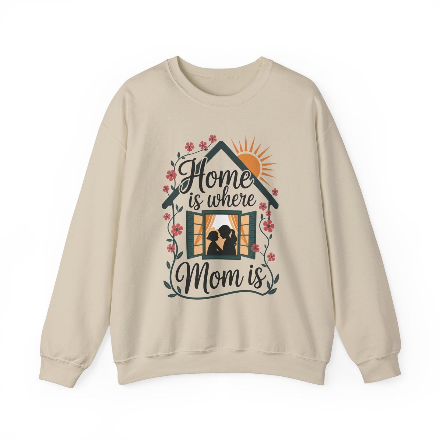 Home Is Where Mom Is Sweatshirt, Mother's Day Cotton Sweatshirt, Cute Family Gift for Mom, Sentimental Mom Gift, mother's day Gift