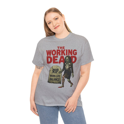 The Working Dead Women's Shirt, Funny Work Life Balance Zombie Tee, RIP Work Shirt, Halloween Office Humor, Overworked Shirt