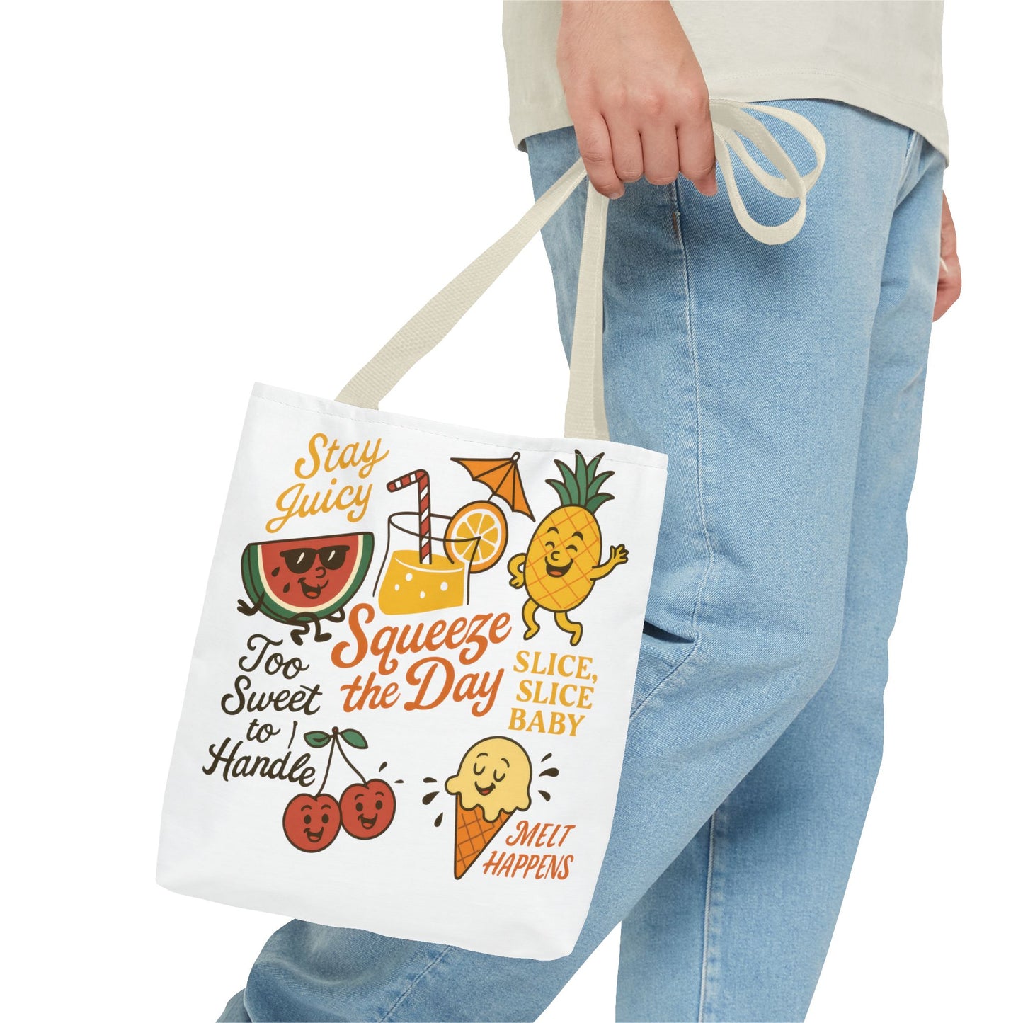 Juicy Summer Tote Bag, Fun Beach Carryall, Perfect for Grocery Shopping, Reusable Market Tote, Cute Gift for Fruit Lovers, Large Tote Bag