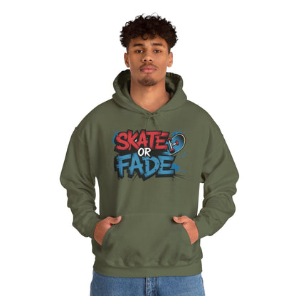 Skate Or Fade Men's Hoodie, Graffiti Skateboarding Pullover, Urban Streetwear Hoodie for Skaters