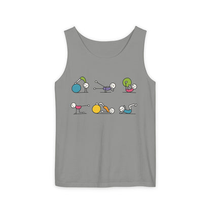 Womens Garment-Dyed Tank Top, Fit Fun Pilates Womens Tank Top, Cute Workout Shirt, Funny Yoga Gym Top for Women