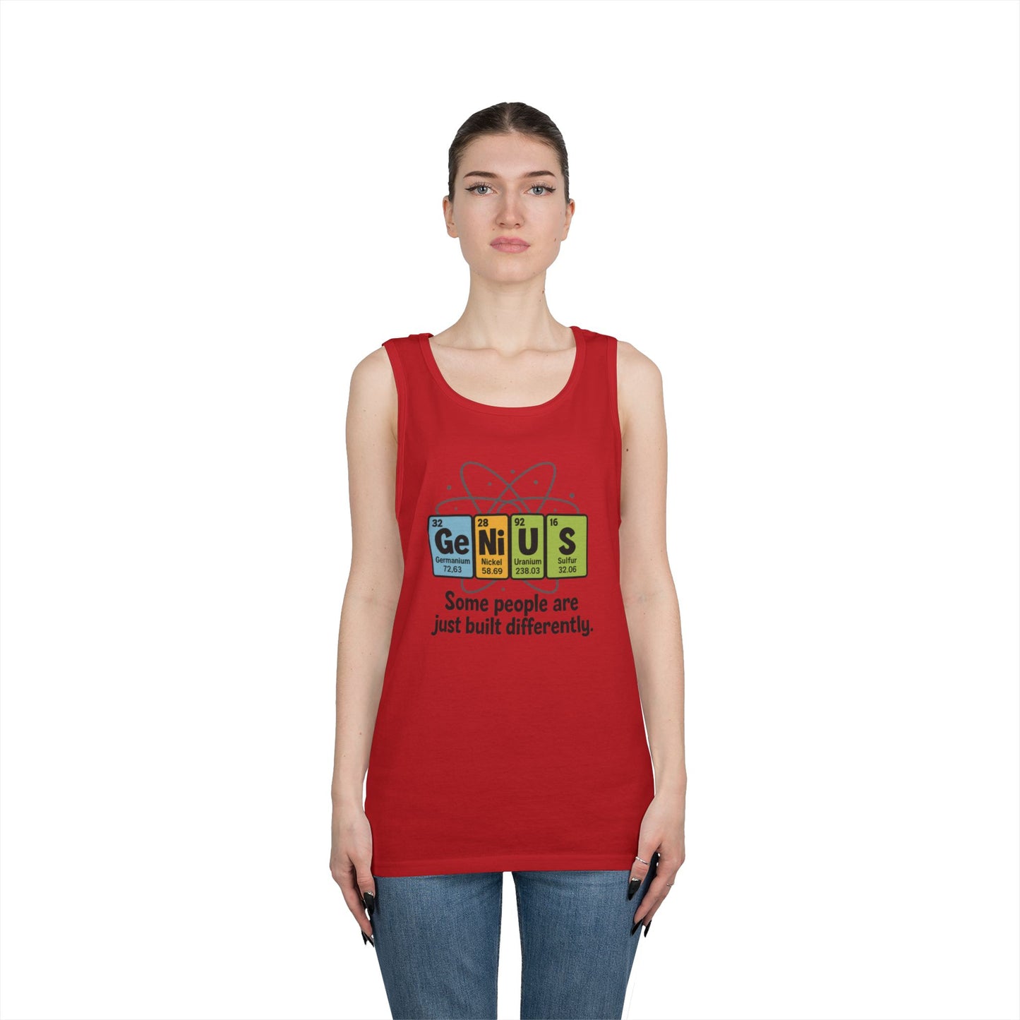 Funny Mens Genius Tank Top, Nerdy Humor Shirt, Periodic Table Shirt, Science Humor Tank, A Funny Gift for Science Lovers, Teachers