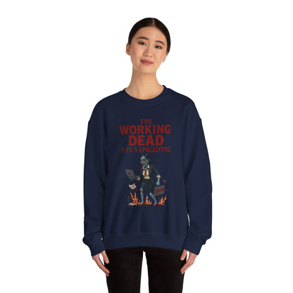 Women's The Working Dead 9-to-5 Apocalypse Sweatshirt, Funny Office Zombie Horror Pullover, Halloween Zombie Work Top