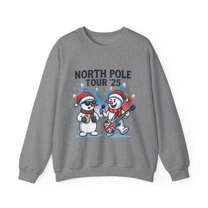 North Pole Tour 25 Women's Christmas Sweatshirt, Funny Rock Holiday Jumper