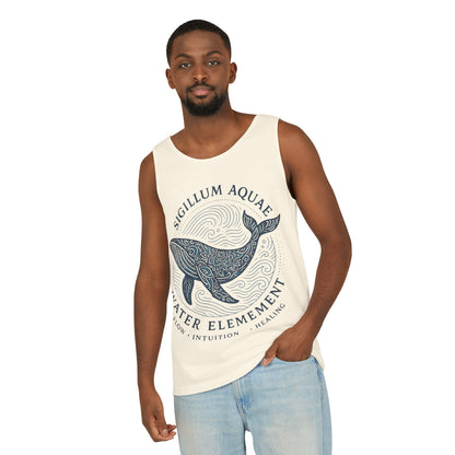 Water Element Whale Tank Top, Sigillum Aquae Symbol, Spiritual Ocean Totem Tee, Nature Energy Tee, Beachwear, Mindfulness Fashion