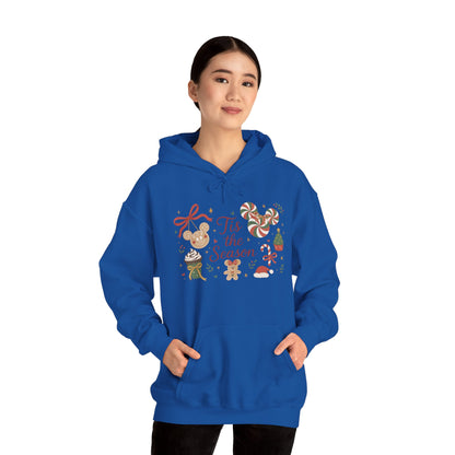 Tis the Season Christmas Women's Hooded Sweatshirt, Cozy Cookie - Cocoa Holiday Jumper, Unisex Heavy Blend™ Hooded Sweatshirt