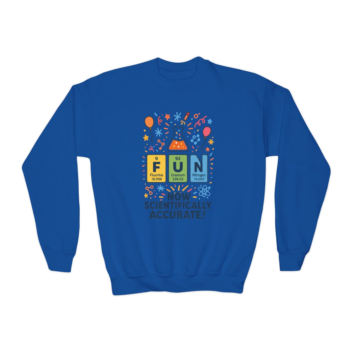 Youth Science Fun Sweatshirt, Perfect for STEM Lovers, Birthday Gift, Cozy Classroom Wear, Youth Crewneck