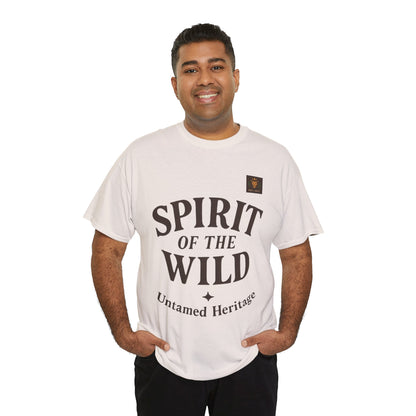 Spirit of the Wild Mens Heavy Cotton Tee, Nature Lover Gift, Outdoor Adventure Shirt, Unisex Tee, Casual Wear, Unique Graphic Apparel