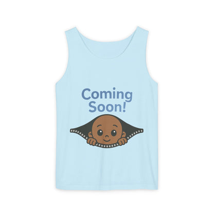 Coming Soon Maternity Tank Top, Cute Baby Boy Pregnancy Announcement Tee, Funny Expecting Mom Gift, Gender Reveal Tee, Baby Shower Top
