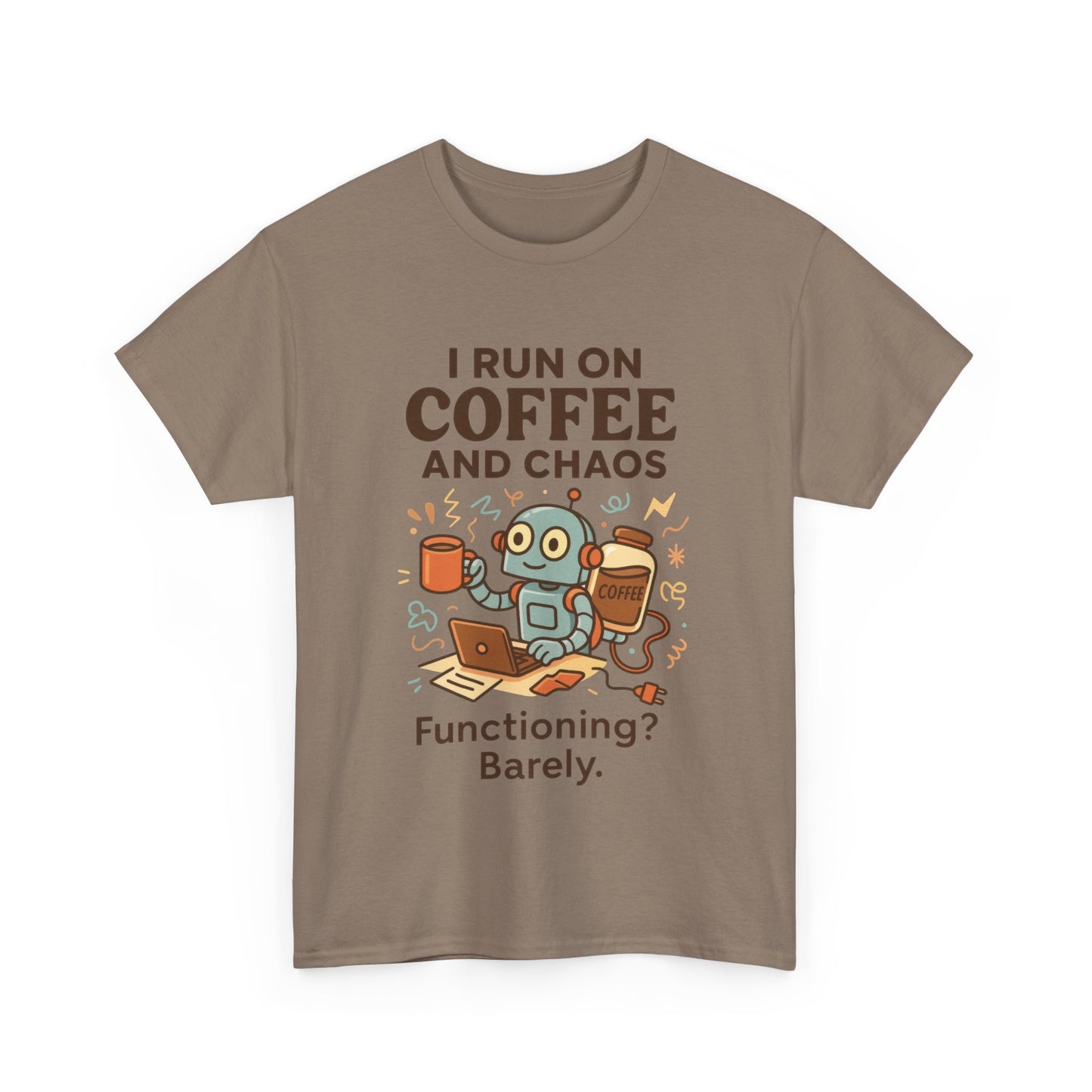 I Run on Coffee and Chaos Unisex Heavy Cotton Tee, Funny Coffee Lover Shirt, Gift for Him/Her, Work from Home Humor Tee, Relaxed Fit [...]