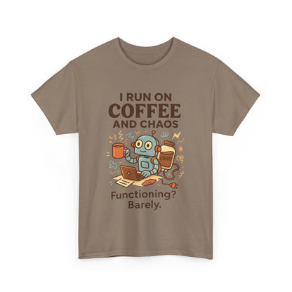 I Run on Coffee and Chaos Unisex Heavy Cotton Tee, Funny Coffee Lover Shirt, Gift for Him/Her, Work from Home Humor Tee, Relaxed Fit [...]