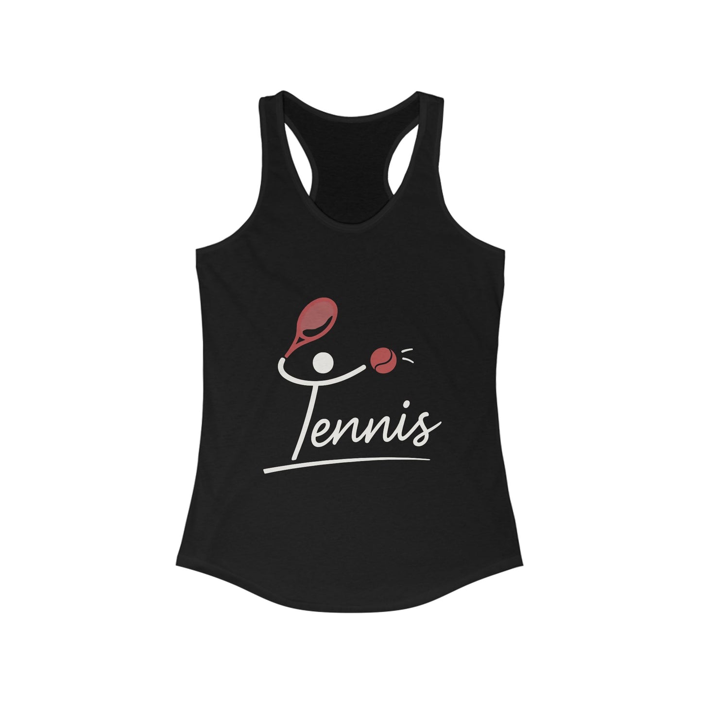 Women's Ideal Racerback Tank, Womens Tennis Tank Top, Cute Sports Graphic Top, Workout Gym Activewear Shirt