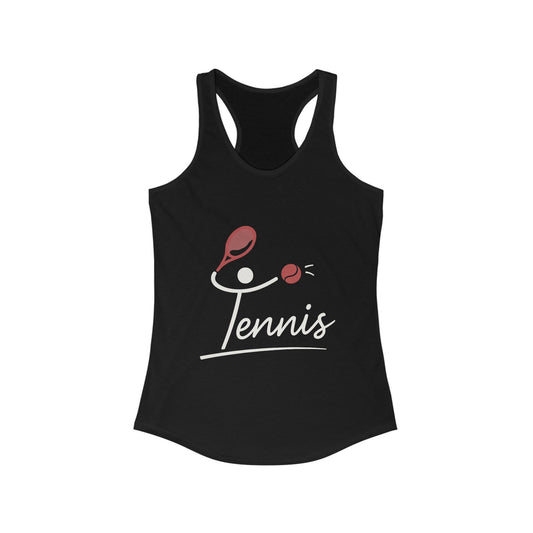Women's Ideal Racerback Tank, Womens Tennis Tank Top, Cute Sports Graphic Top, Workout Gym Activewear Shirt