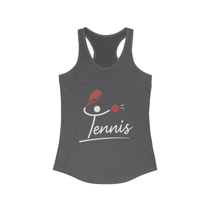 Women's Ideal Racerback Tank, Womens Tennis Tank Top, Cute Sports Graphic Top, Workout Gym Activewear Shirt