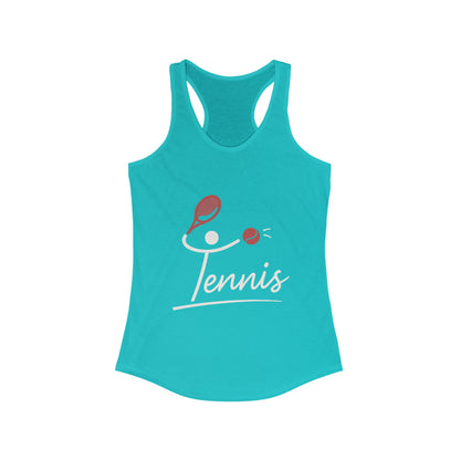Women's Ideal Racerback Tank, Womens Tennis Tank Top, Cute Sports Graphic Top, Workout Gym Activewear Shirt