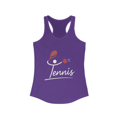 Women's Ideal Racerback Tank, Womens Tennis Tank Top, Cute Sports Graphic Top, Workout Gym Activewear Shirt