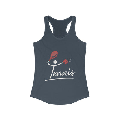 Women's Ideal Racerback Tank, Womens Tennis Tank Top, Cute Sports Graphic Top, Workout Gym Activewear Shirt