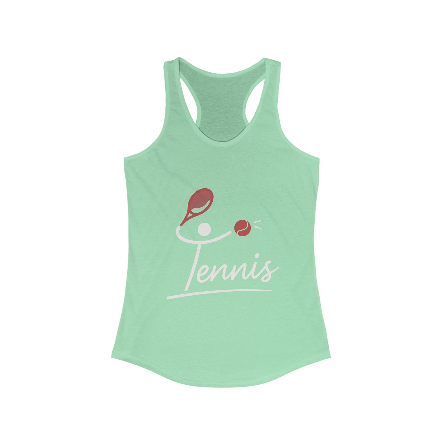 Women's Ideal Racerback Tank, Womens Tennis Tank Top, Cute Sports Graphic Top, Workout Gym Activewear Shirt