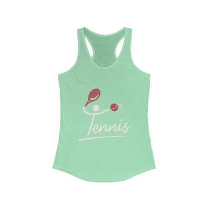 Women's Ideal Racerback Tank, Womens Tennis Tank Top, Cute Sports Graphic Top, Workout Gym Activewear Shirt