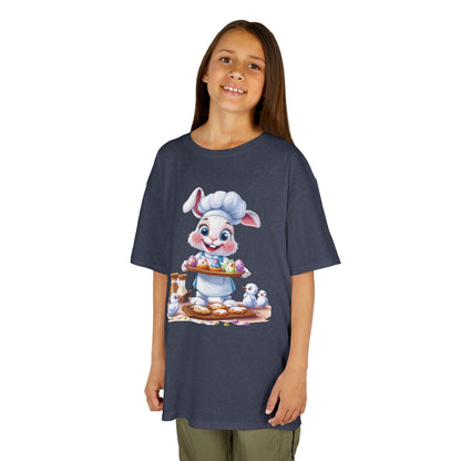 Easter Bunny Chef Kids T-Shirt, Cute Spring Baking Tee with Eggs, Toddler Easter Outfit, Bunny Holding Egg Tray Tee, Cute Animal Design