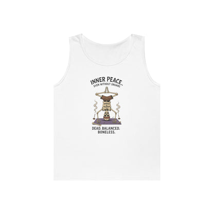 Inner Peace Skeleton Yoga Unisex Tank Top, Dark Humor Meditation Tee, Gift for Mindfulness Lovers, Yoga Shirt, Peaceful Vibes