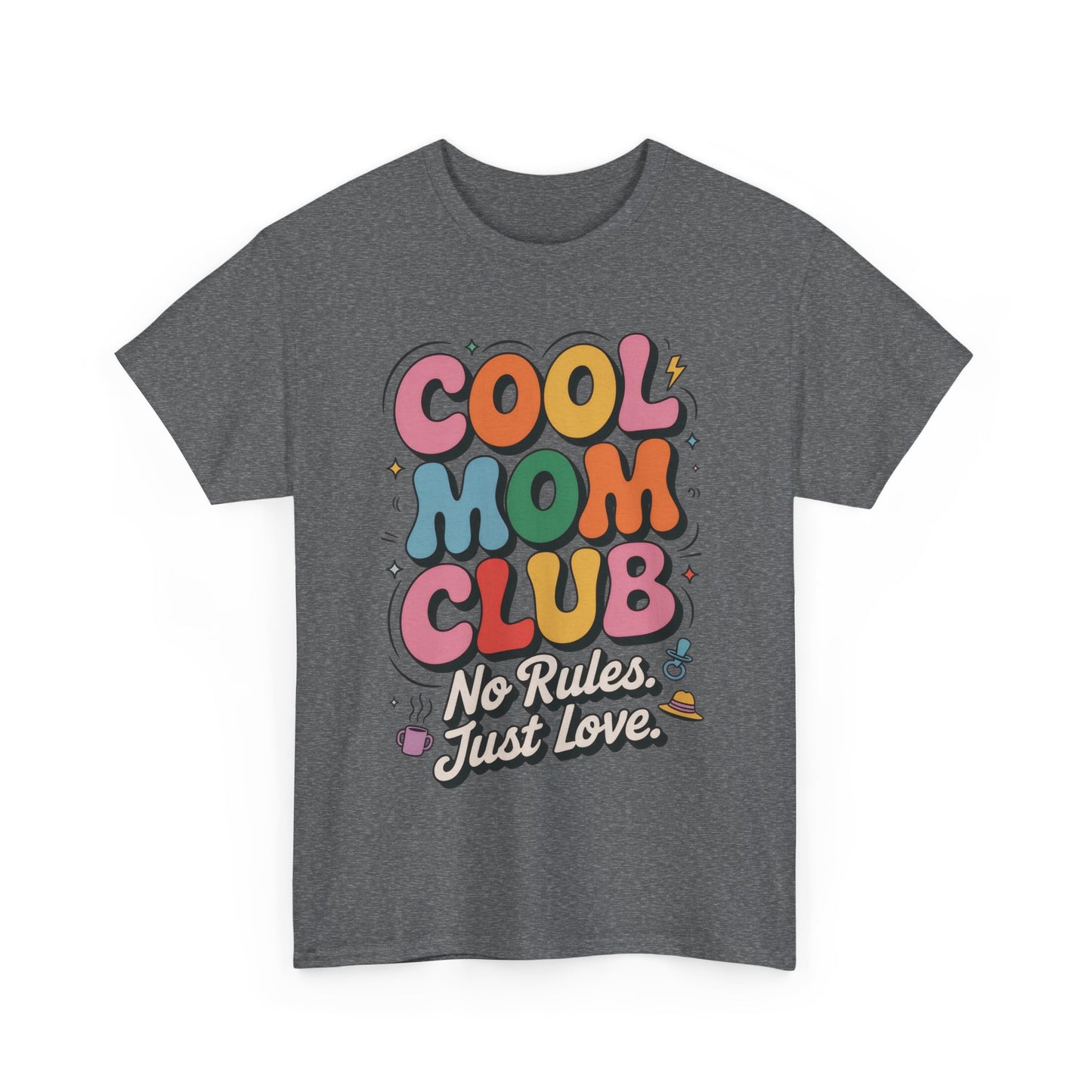 Cool Mom Club Tee, Fun Cotton T-Shirt for Moms, Mothers Day Gift, Parenting Humor Apparel, Fun Mom Shirt, No Rules Just Love Retro Style