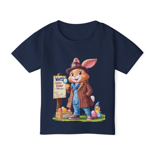 Detective Bunny Toddler T-Shirt - Fun Easter Egg Hunt Shirt for Kids, Cute Mystery Bunny Design, Spring Holiday Cotton Tee, Easter Gift Tee