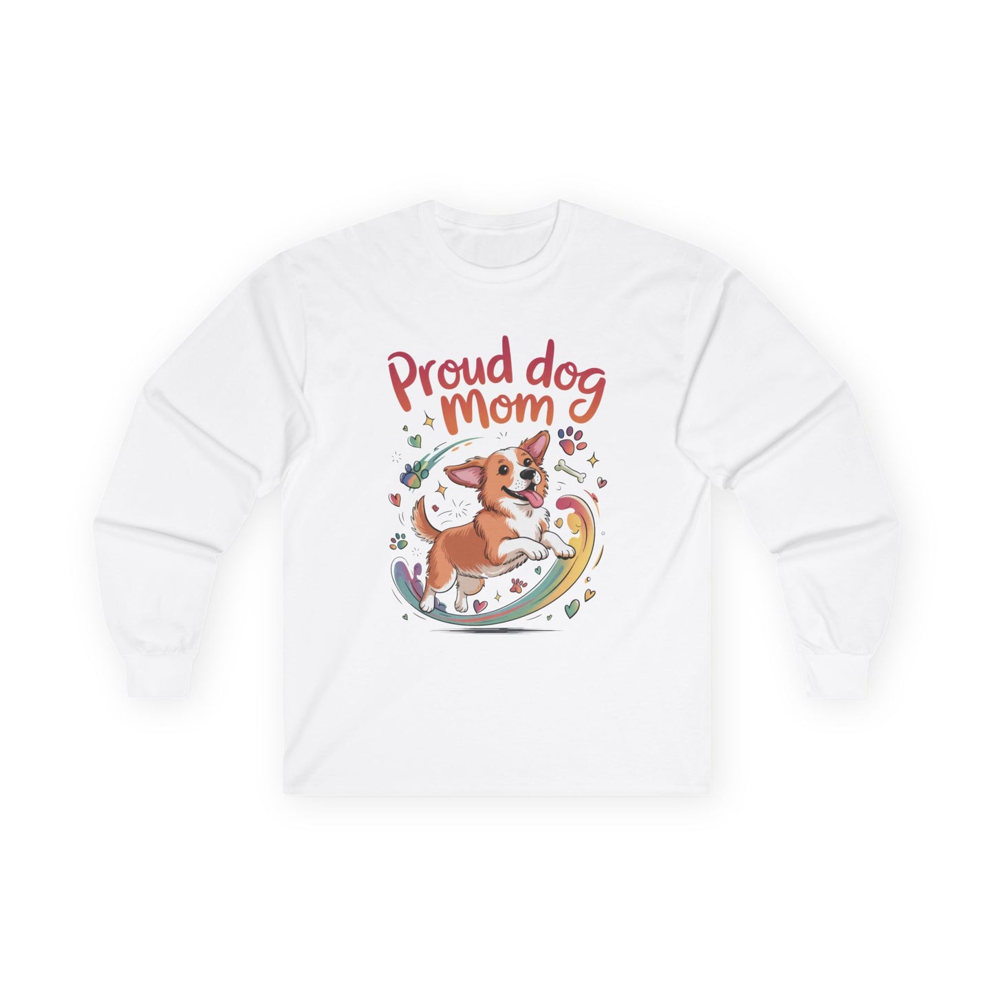 Proud Dog Mom Long Sleeve Tee, Cute Pet Lover Shirt, Gifts for Dog Owners, Mother's Day, Animal Lover Apparel,  Dog Mom Apparel