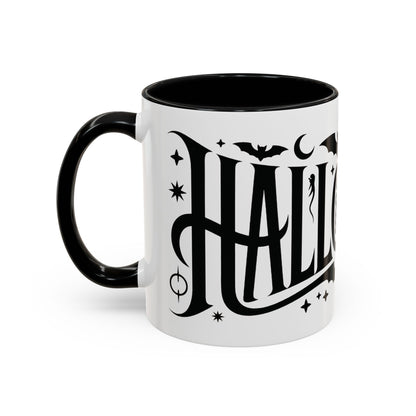 Gothic Halloween Mug, Vintage Typography Coffee Cup, Retro Spooky Aesthetic Gift, Minimal Witchy Academia Drinkware, Coffee Mug (11, 15oz)