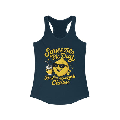 Freshly Squeezed Chaos Women's Racerback Tank Top, Fun Summer Apparel, Gift for Lemon Lovers, Cute Workout Top, Beach Ready, Casual Style