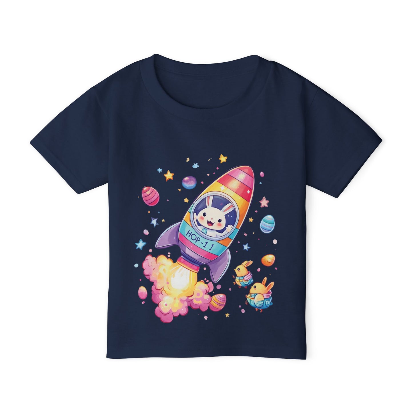 Easter Astronaut Bunny Toddler T-Shirt - Cute Rocket Bunny Space Tee for Kids, Fun Outer Space Easter Gift, Cotton Spring Shirt, Bunny Tee