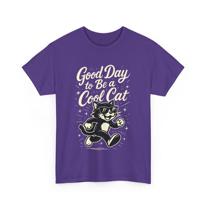 Good Day to Be a Cool Cat Womens Shirt - Funny Retro Kitty Graphic Tee for Women - Cute Cat Lover Gift, Fun T-Shirt, Unique Everyday Wear