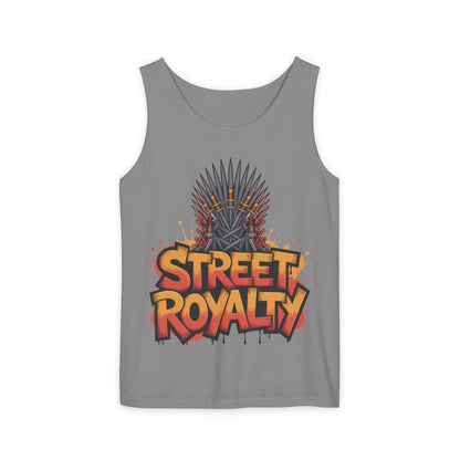 Street Royalty Men's Tank Top, Graffiti Crown Graphic Muscle Shirt, Urban Streetwear Sleeveless Skate Style