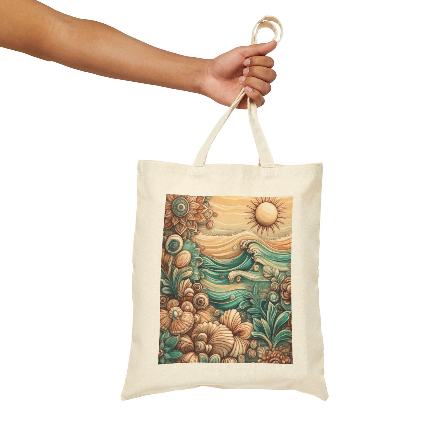 Bohemian Tote Bag, Eco-Friendly Cotton Canvas Bag, Beach Tote, Shopping Bag, Gift for Her, Summer Accessory